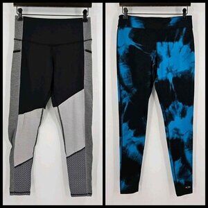 Set of 2 Champion Womens Activewear Leggings Sz M Gray Black - Blue Black